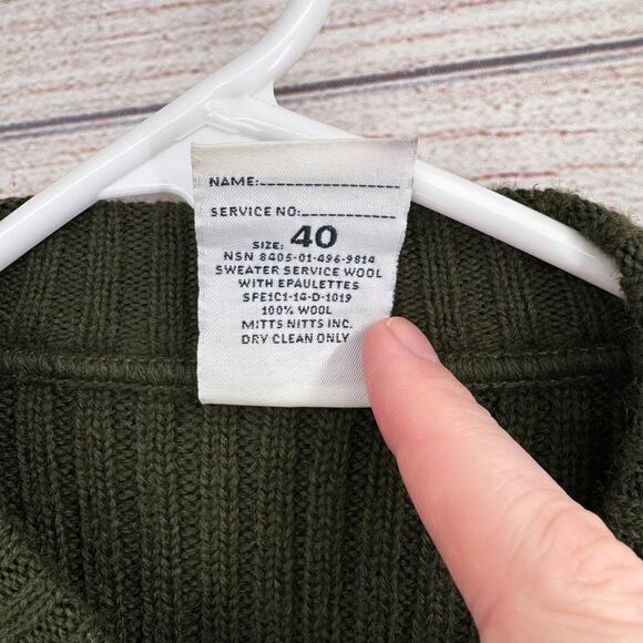 Defense Logistics Agency Valor Rib Knit Commando Shirt Sweater Men's 40 Green‎ - Picture 8 of 10